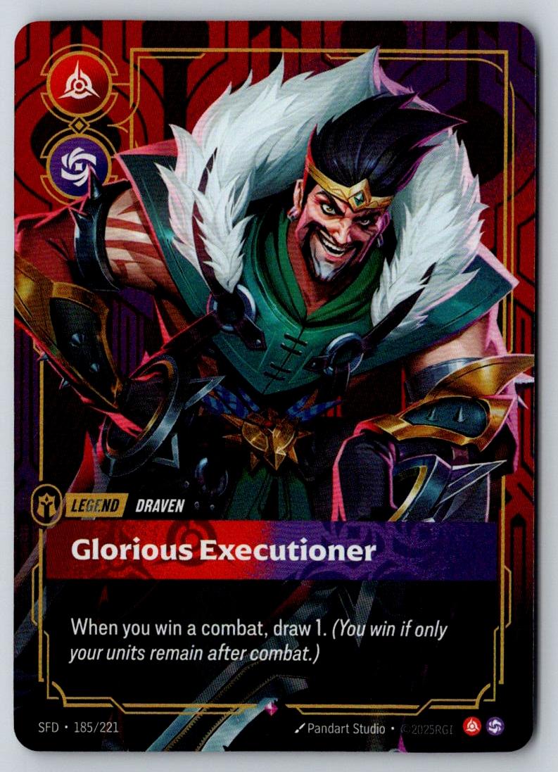 Draven - Glorious Executioner 185/221 Rare Spiritforged Riftbound Foil Near Mint