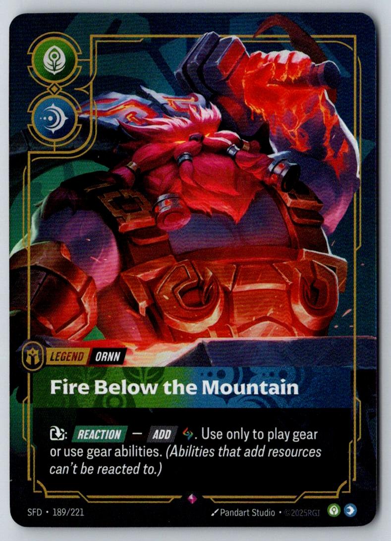 Ornn - Fire Below the Mountain 189/221 Rare Spiritforged Riftbound Foil NM