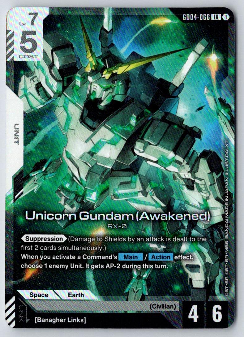 Unicorn Gundam (Awakened) GD04-066 LR Phantom Aria Gundam Holo Near Mint