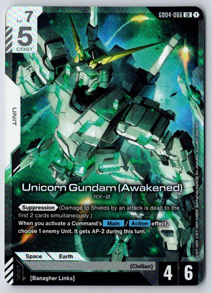 Unicorn Gundam (Awakened) GD04-066 LR Phantom Aria Gundam Holo Near Mint