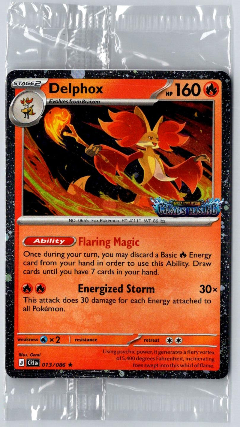 Delphox 013/086 Rare Chaos Rising Pokemon Holo *SEALED*