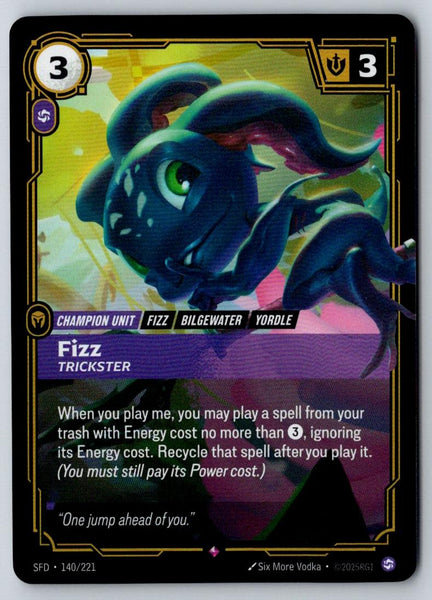 Fizz - Trickster 140/221 Rare Spiritforged Riftbound Foil Near Mint