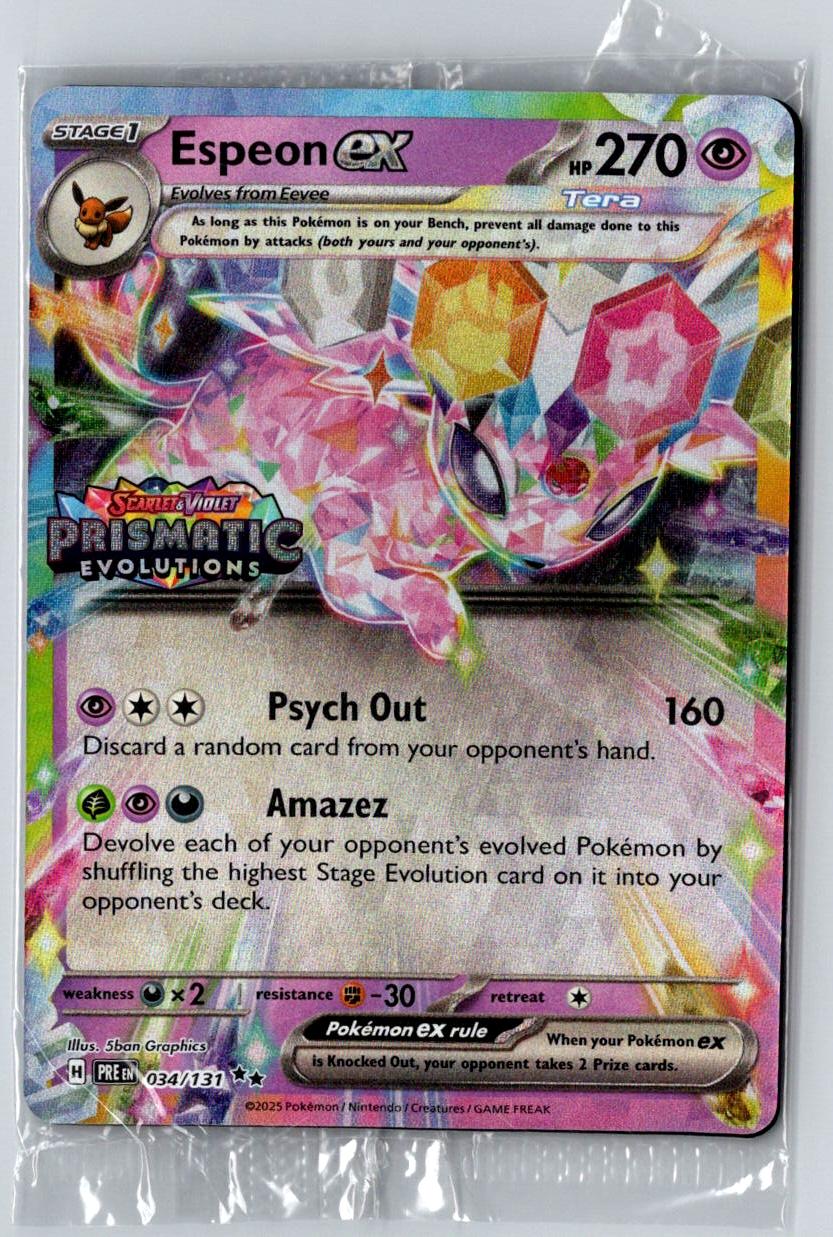Espeon ex 034/131 Holo Double Rare Prismatic Evolutions Pokemon Holo *SEALED*