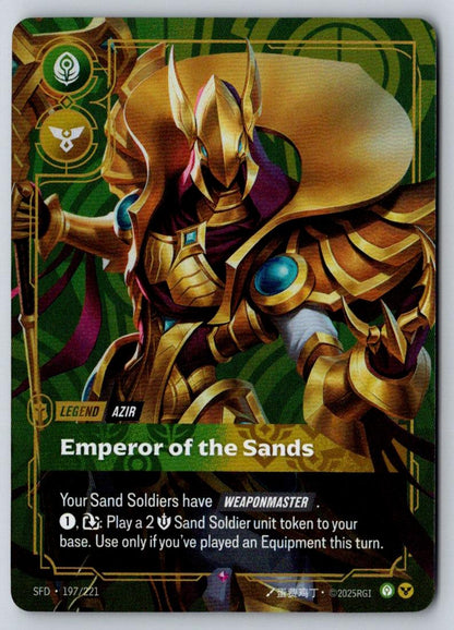 Azir - Emperor of the Sands 197/221 Rare Spiritforged Riftbound Foil Near Mint