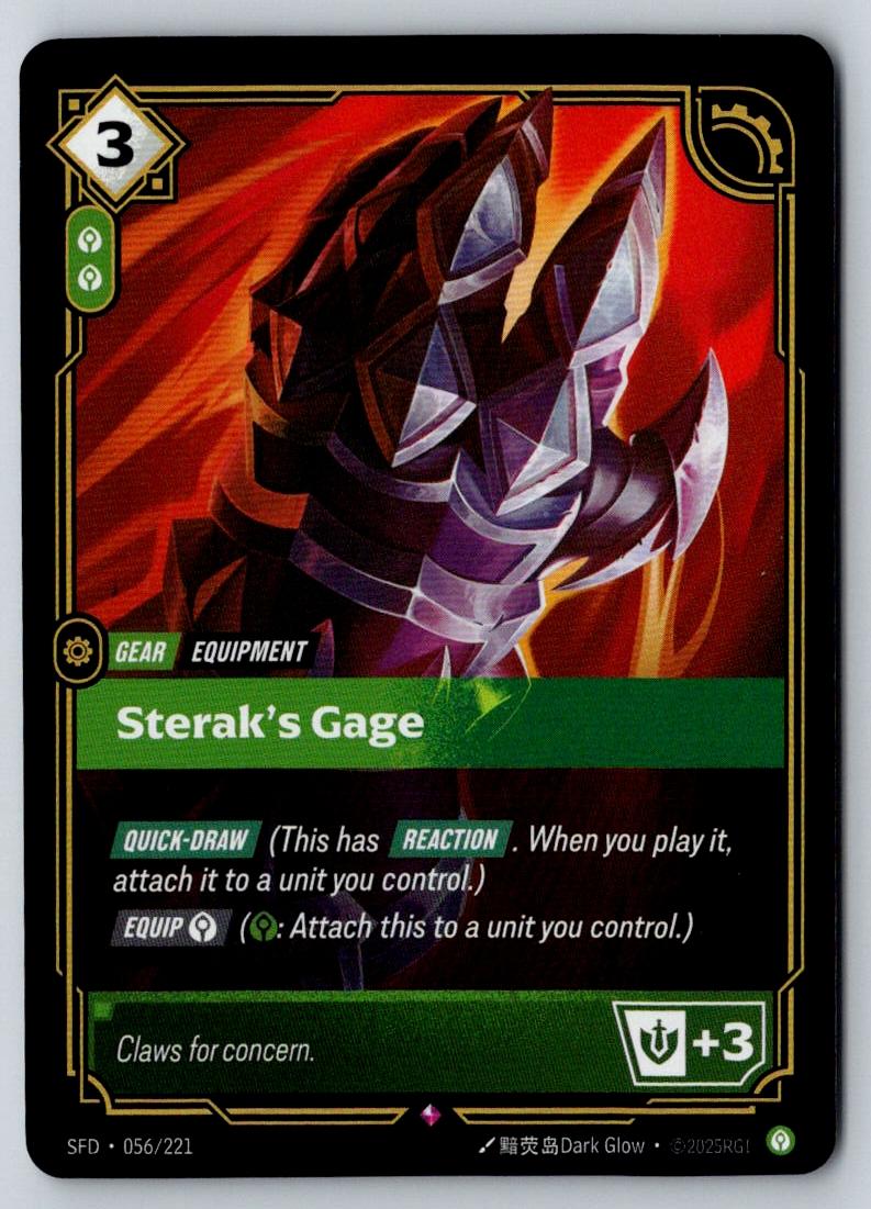 Sterak's Gage 056/221 Rare Spiritforged Riftbound Foil Near Mint