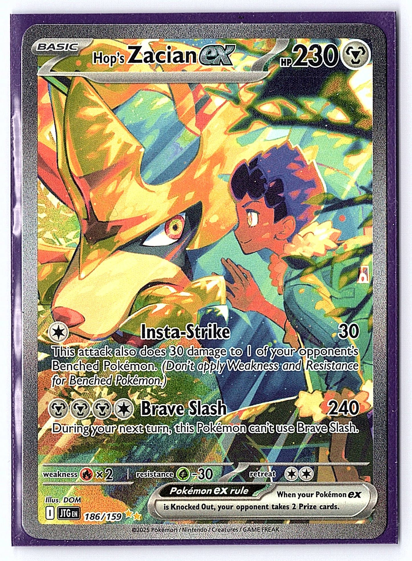 Hop's Zacian ex 186/159 Scarlet & Violet Journey Together SIR NM