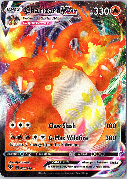 Charizard VMAX Darkness Ablaze 020/189 Holo Ultra Rare Pokémon TCG