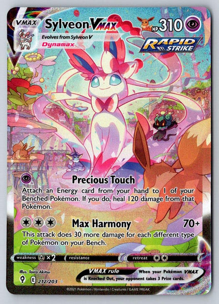 Sylveon VMAX 212/203 Rainbow Rare Evolving Skies Pokemon Holo Near Mint