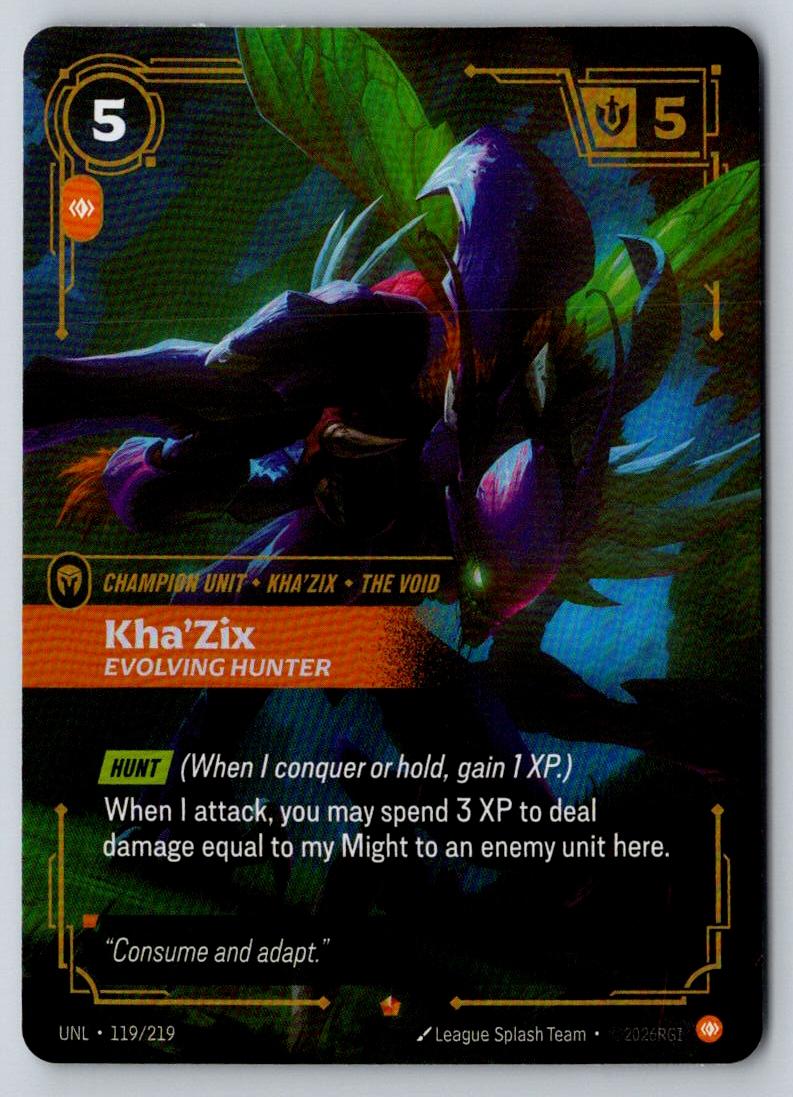 Kha'Zix - Evolving Hunter 119/219 Epic Unleashed Riftbound Foil Near Mint