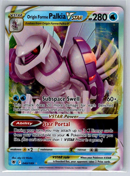 Origin Forme Palkia VSTAR 040/189 Holo VSTAR Rare Astral Radiance Pokemon