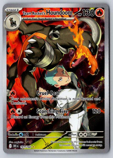 Team Rocket's Houndoom 191/182 Illustration Rare Destined Rivals Pokemon Holo NM