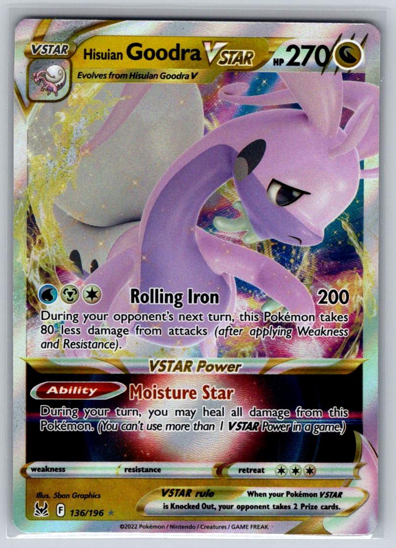 Hisuian Goodra VSTAR 136/196 Holo VSTAR Rare Lost Origin Pokemon