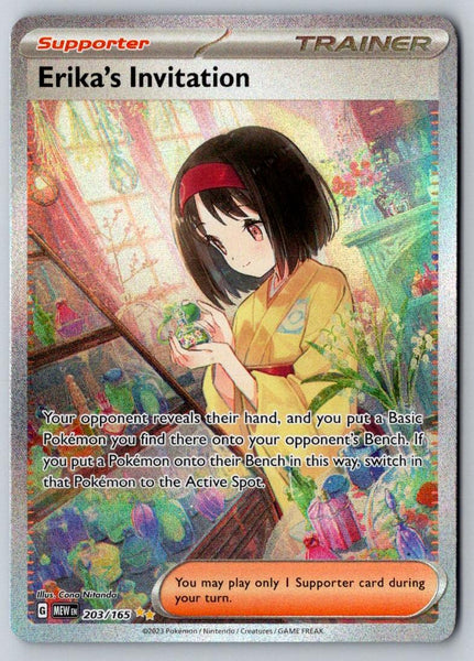 Erika's Invitation 203/165 Special Illustration Rare 151 Pokemon Holo Near Mint