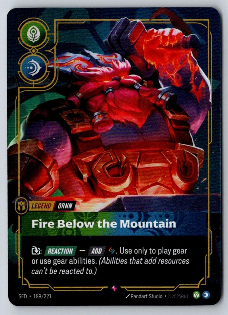 Ornn - Fire Below the Mountain 189/221 Rare Spiritforged Riftbound Foil NM