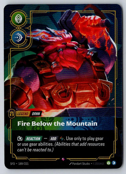 Ornn - Fire Below the Mountain 189/221 Rare Spiritforged Riftbound Foil NM