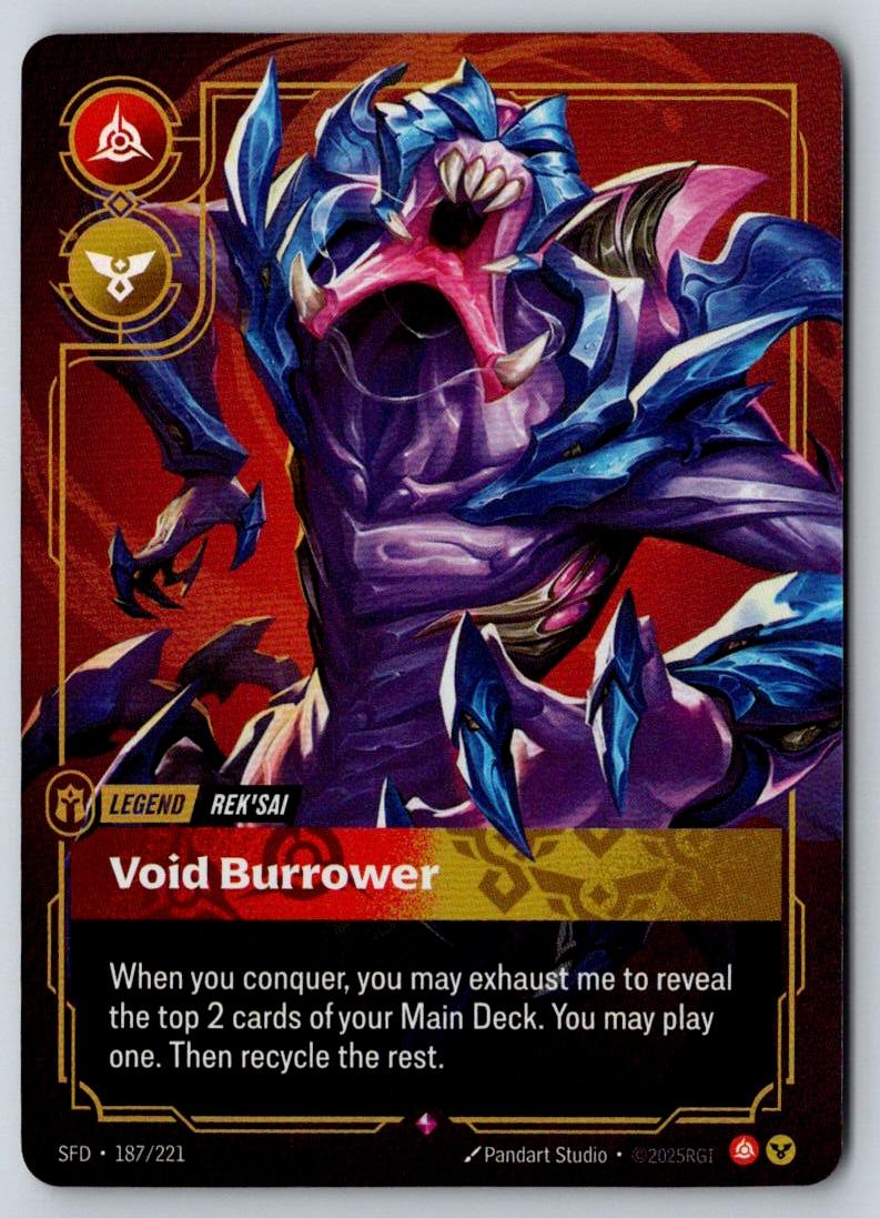 Rek'sai - Void Burrower 187/221 Rare Spiritforged Riftbound Foil Near Mint