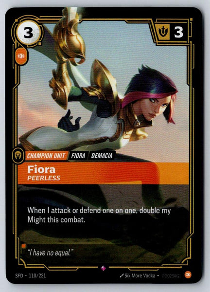 Fiora - Peerless 110/221 Rare Spiritforged Riftbound Foil Near Mint